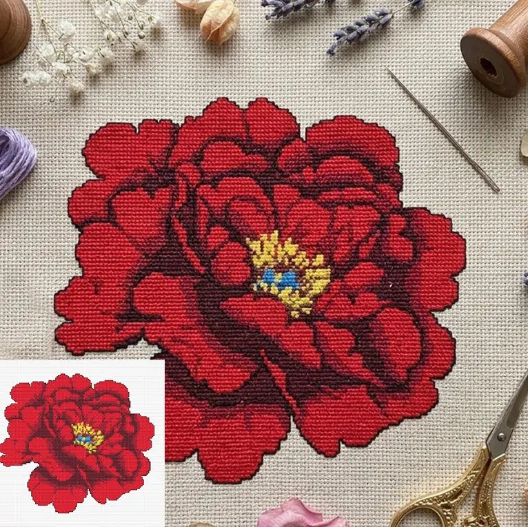 Crimson Peony Bloom