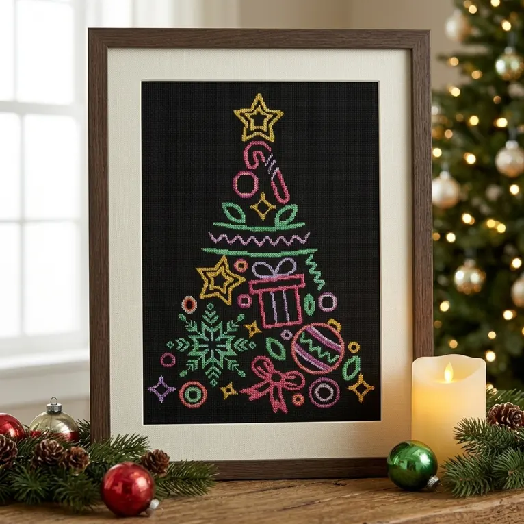 Neon Abstract Christmas Tree